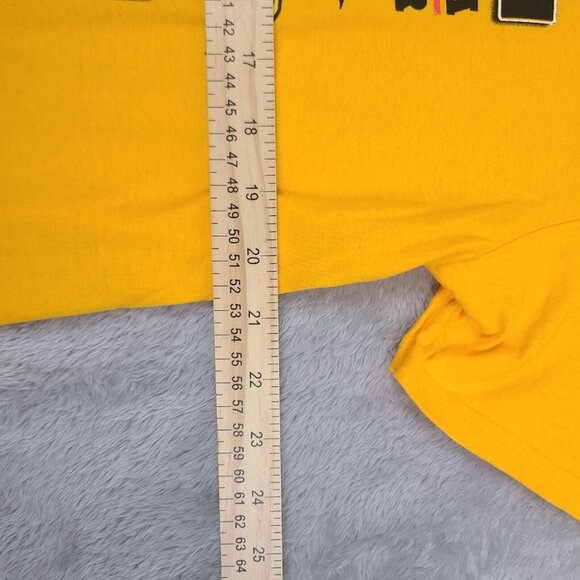 MARVEL Black‎ Panther Wakanda Forever T'Challa Yellow RARE Mad Engine T-Shirt L - Picture 2 of 6